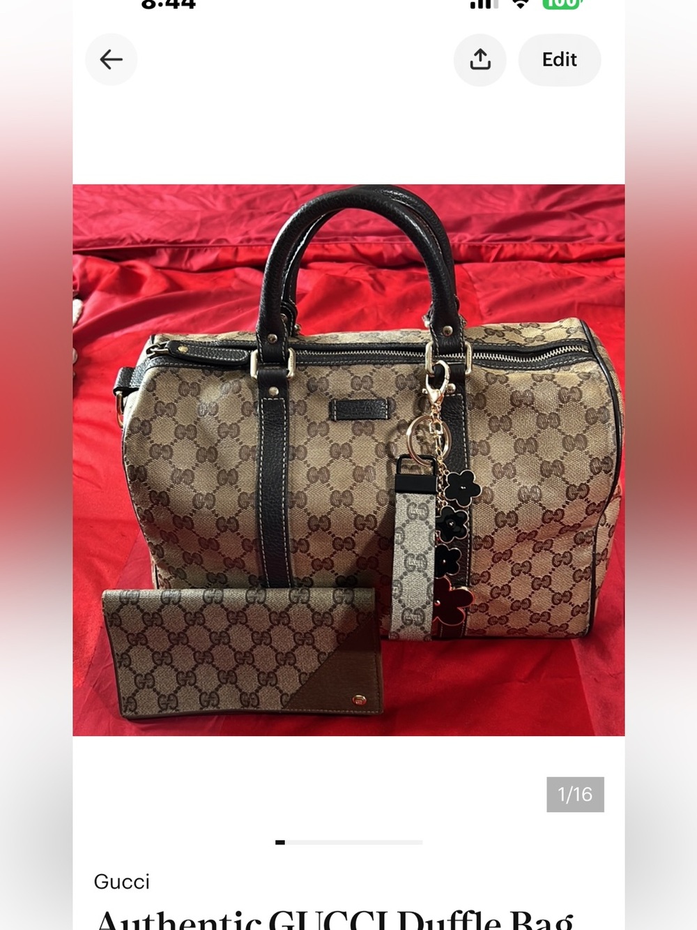 Authentic Vintage GUCCI Bag GG Leather there is a spot on top! From storing!